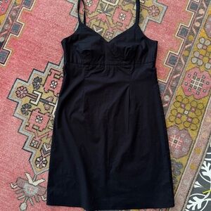 Women’s Y2K Spaghetti Strap Black Cotton Stretch Gap Mini Dress Sz 6